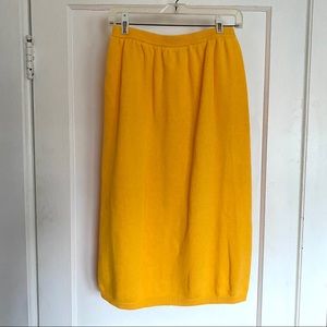 vintage lemon yellow sweater midi skirt